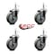 Service Caster 4'' Gray Polyurethane Wheel Swivel 7/16'' Grip Ring Stem Caster Set, 4PK SCC-GR20S414-PPUB-716138-4 - alternate 4